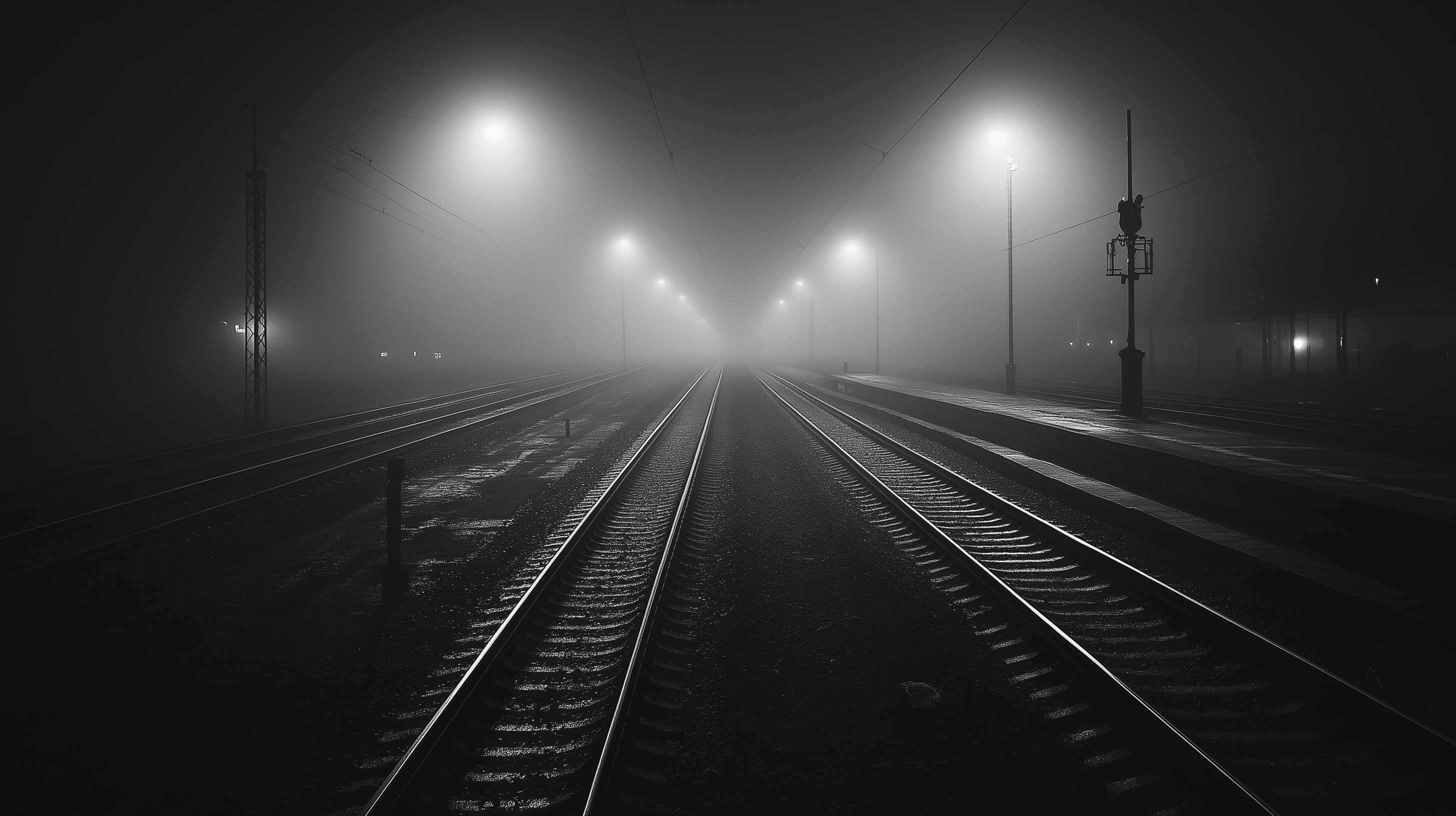FC Panam Slider picture - train tracks by night